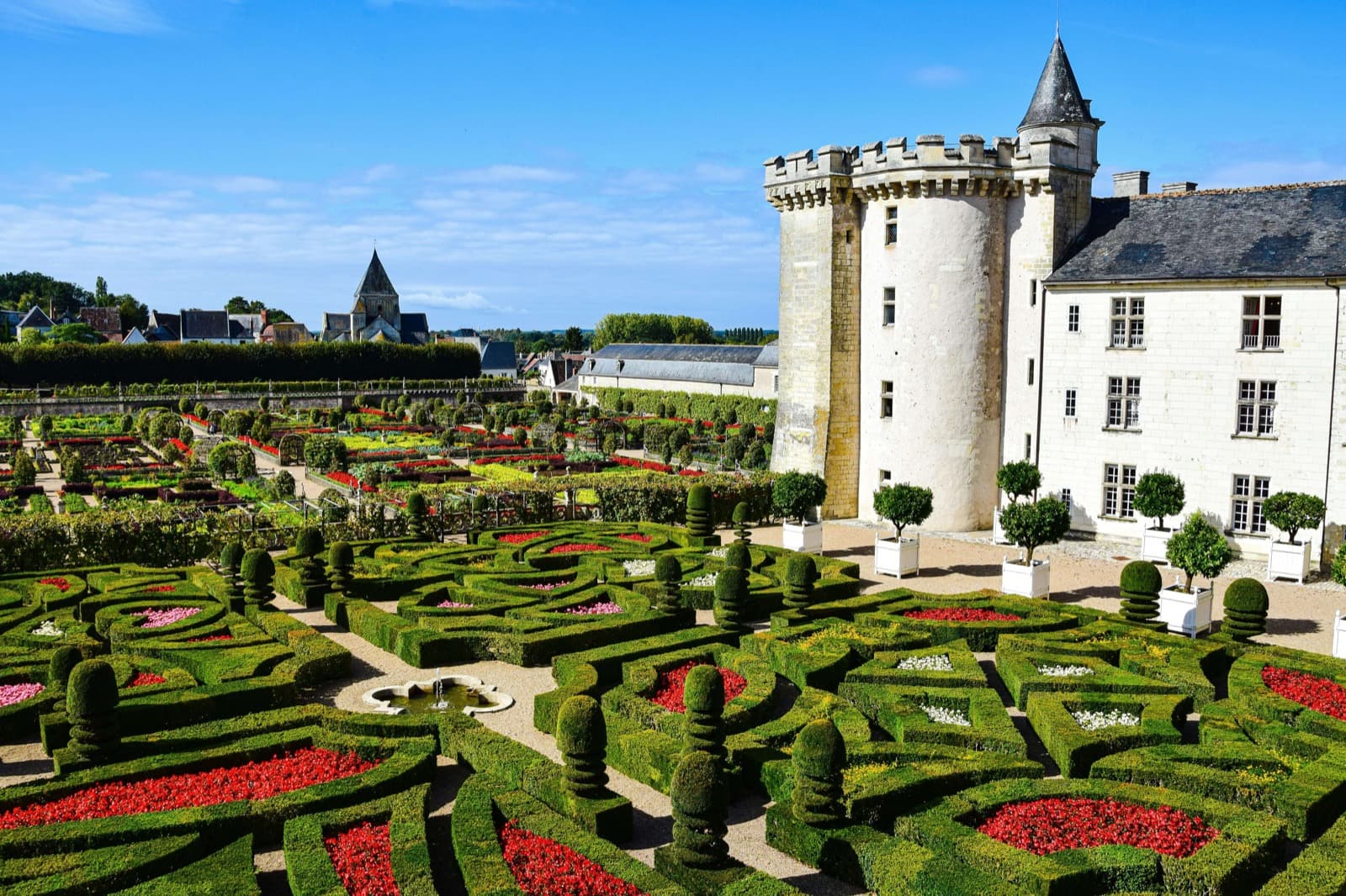 Geometric French formal gardens of the Château de Villandry