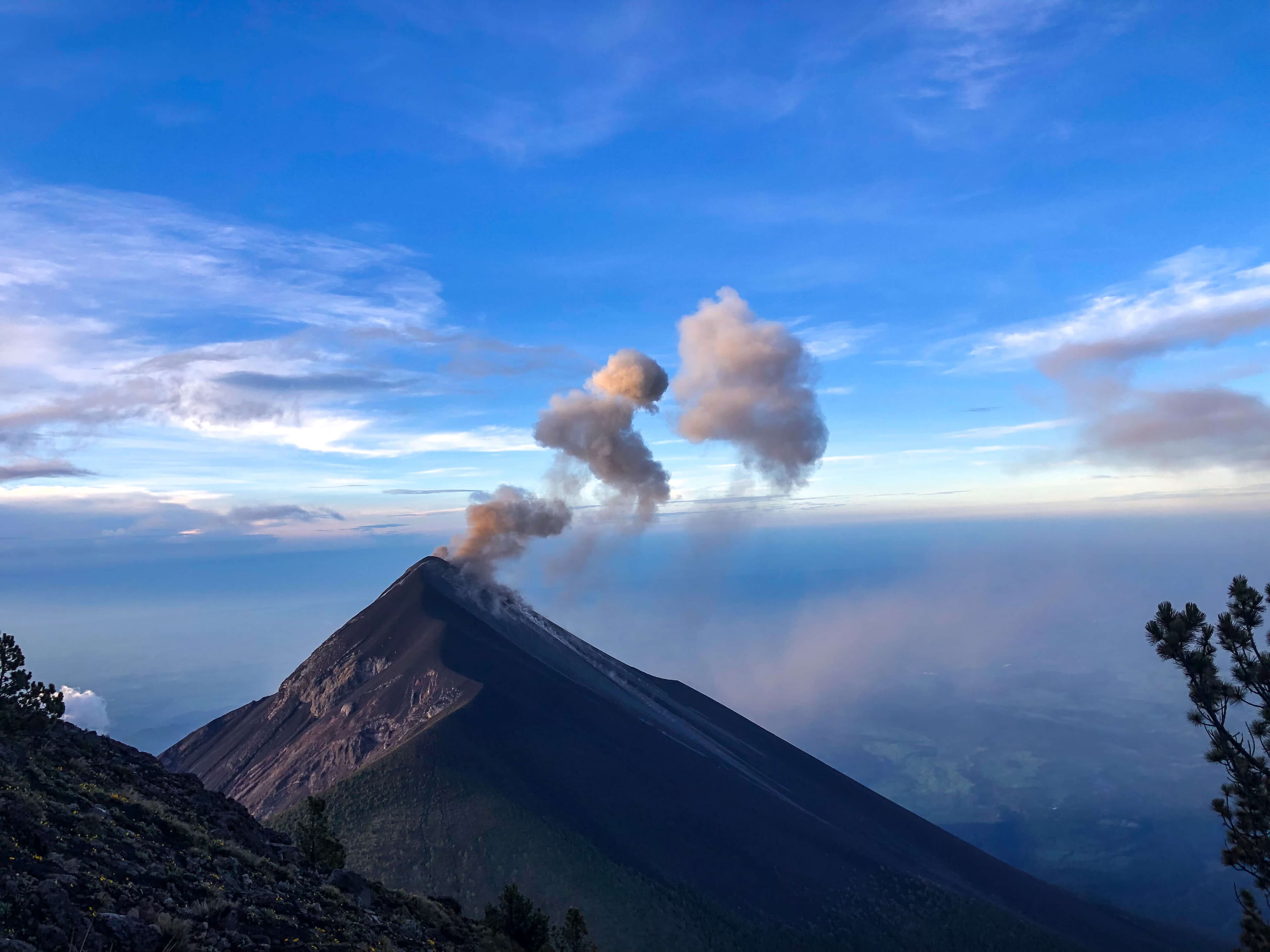 Fuego volcano erupting in Guatemala